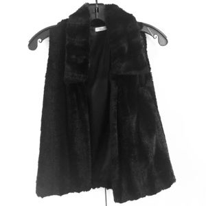 Black Faux Fur Vest